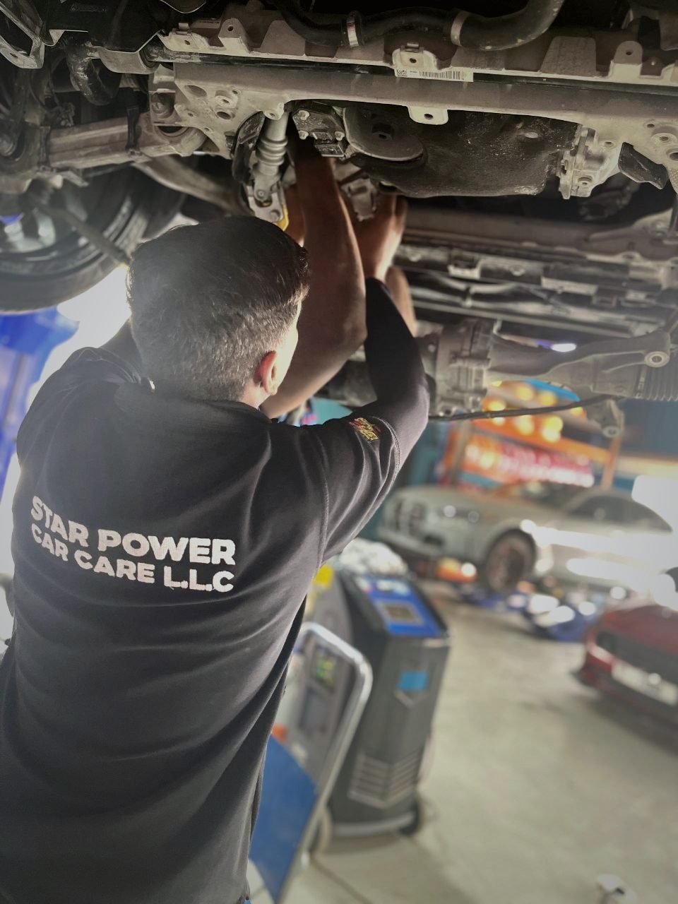SP7 technician on an underbody repair